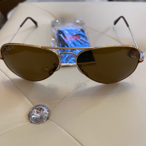 🍉SALE PRICE 🍉 Ray Ban Polarized Brown Aviator Classic B-15 Sunglasses - Picture 12 of 17